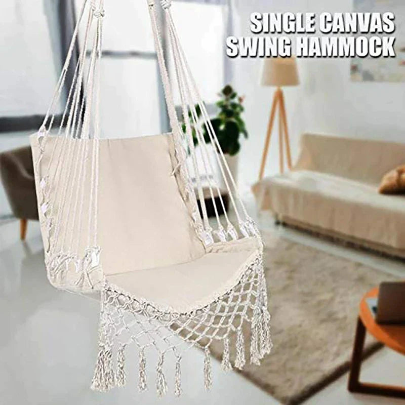 Garden Dormitory Bedroom Beige Knitted Rope Autumn Table Chair Home Decoration Hanging Chair